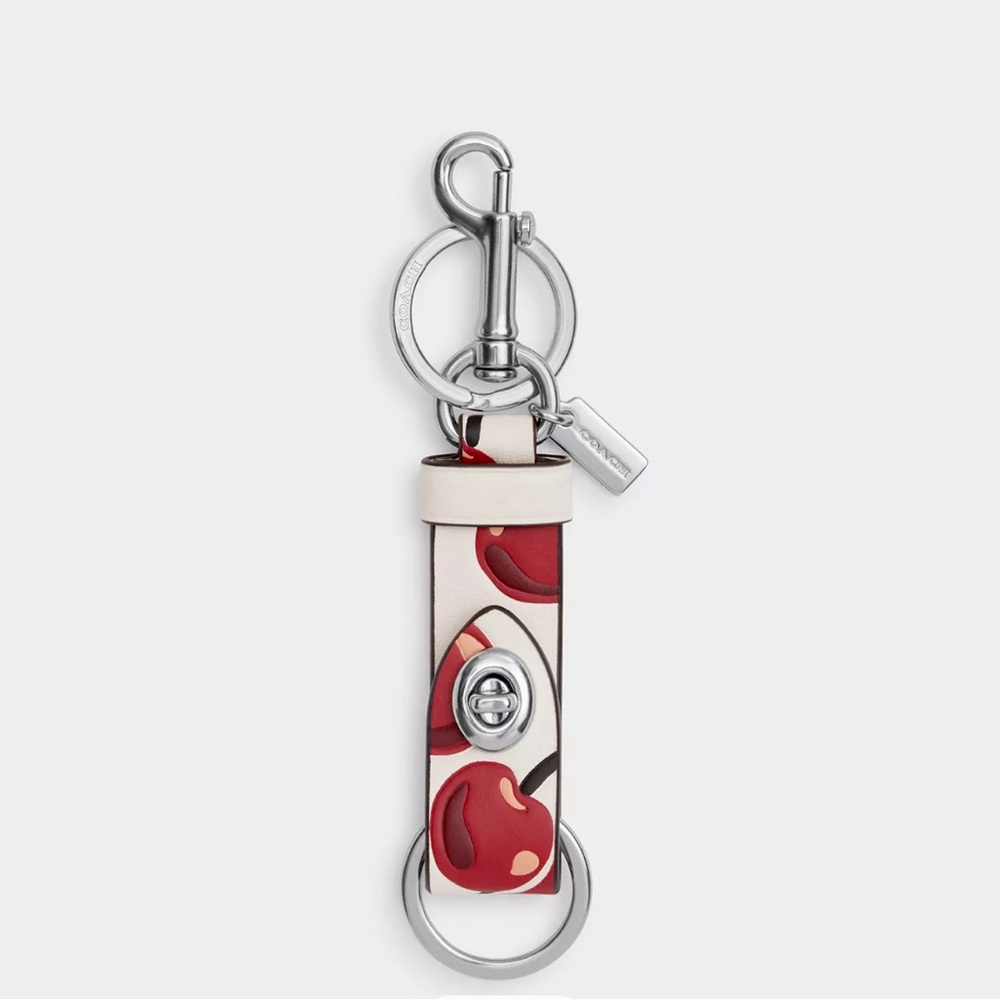 NWT 🍒 Trigger Snap Bag Charm With Cherry Print🍒